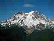 Mt. Rainier with halo overhead from Gobblers Knob.